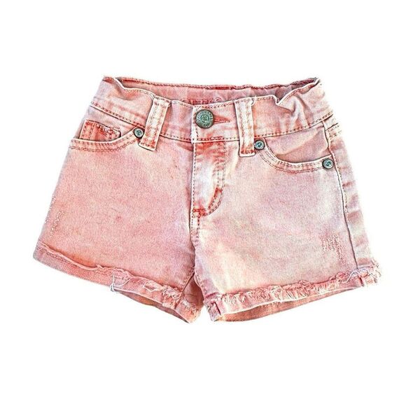 Guess Jeans Shorts Distressed Acid Washed Coral Peach Toddler Size 3T - Picture 1 of 11